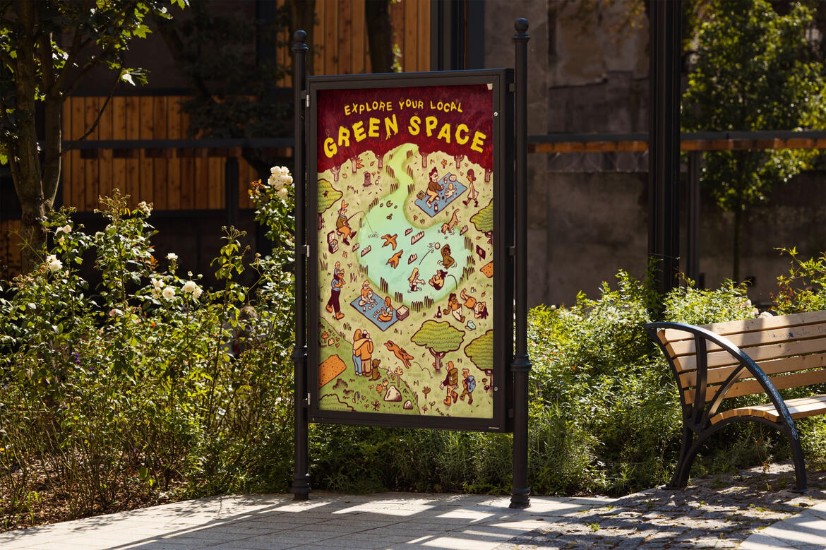Poster for a campaign with the aim of encouraging use of local green spaces.