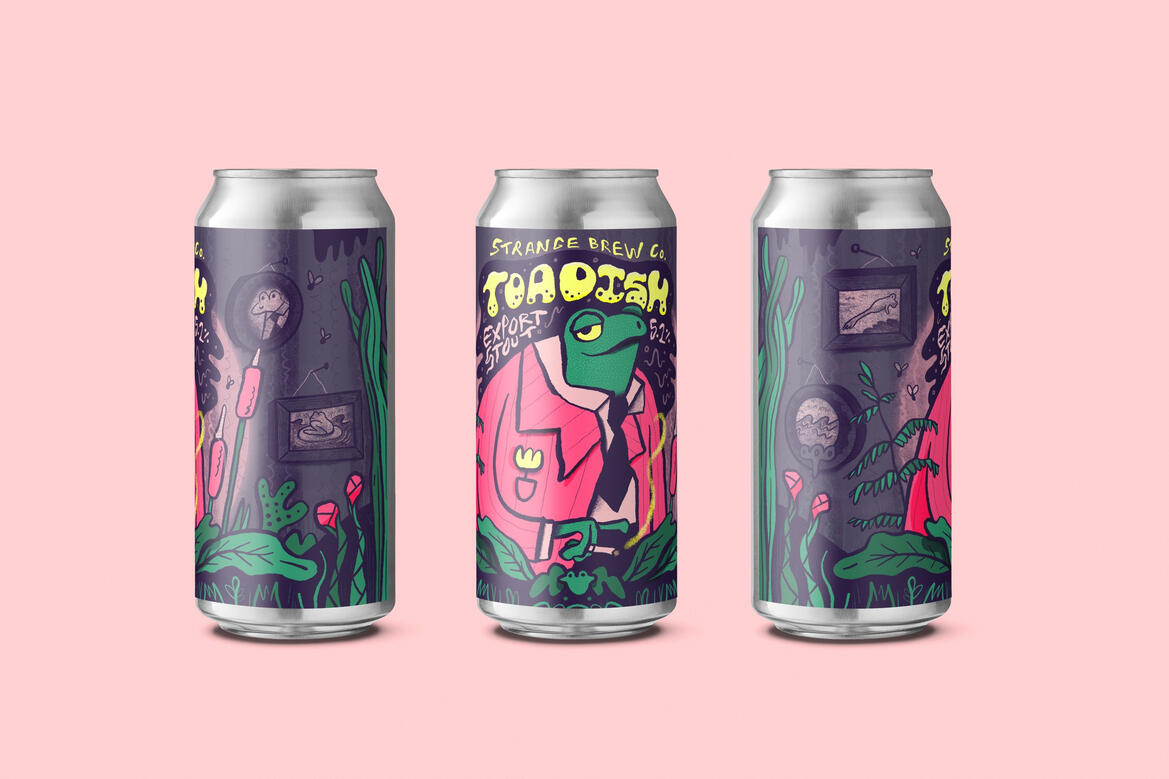 Toadish Export Stout can mockup