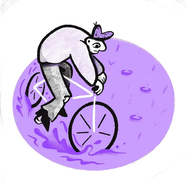 Cycling in the rain